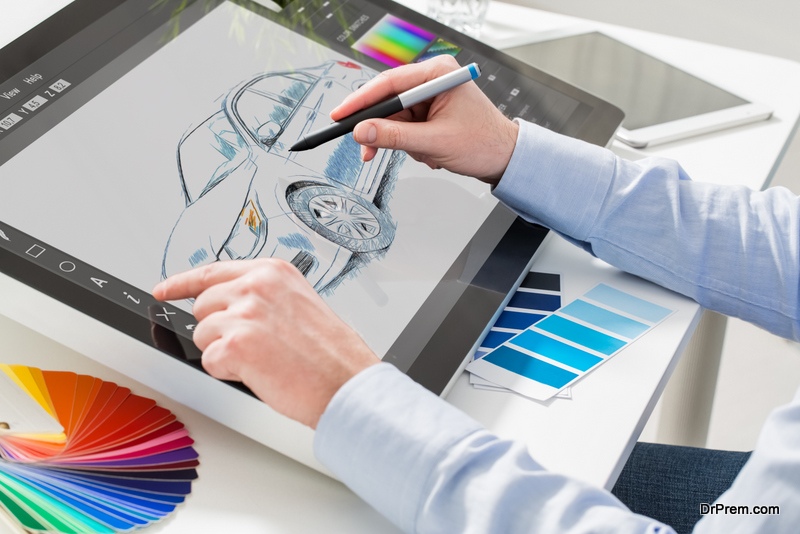 designer graphic drawing car