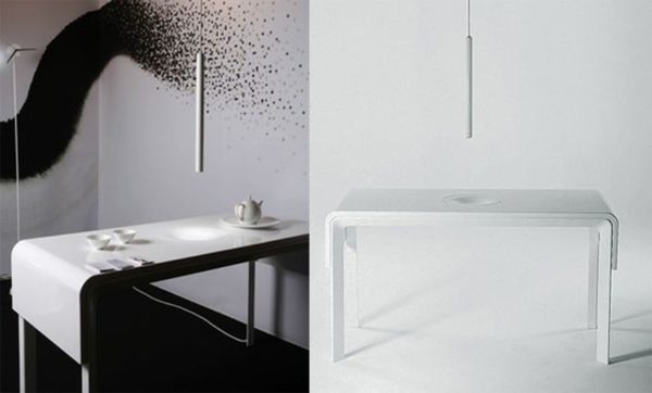 Dining Table with built-in induction cooktop