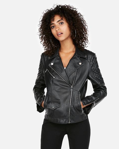 Express (Minus The) Leather Double Peplum Jacket