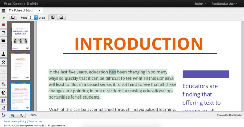 TextAid webReader – ReadSpeaker