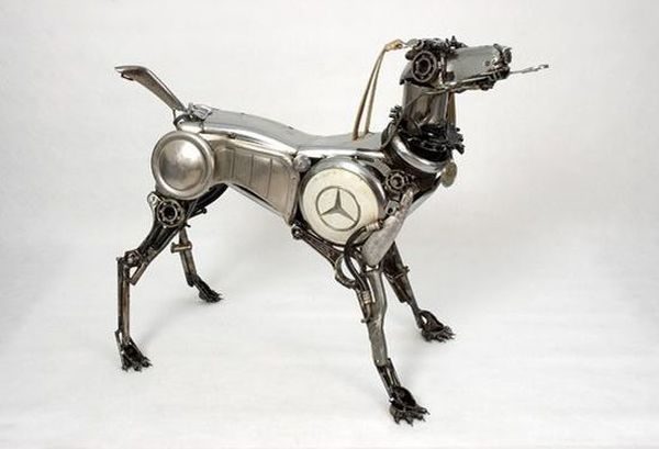 Unique art from old car parts