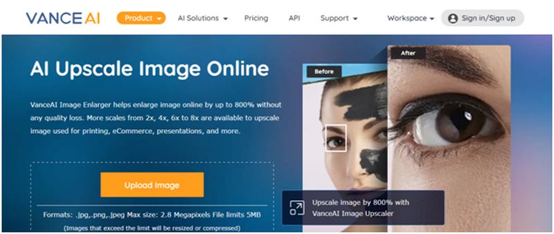 Upload the Image on VanceAI Upscaler